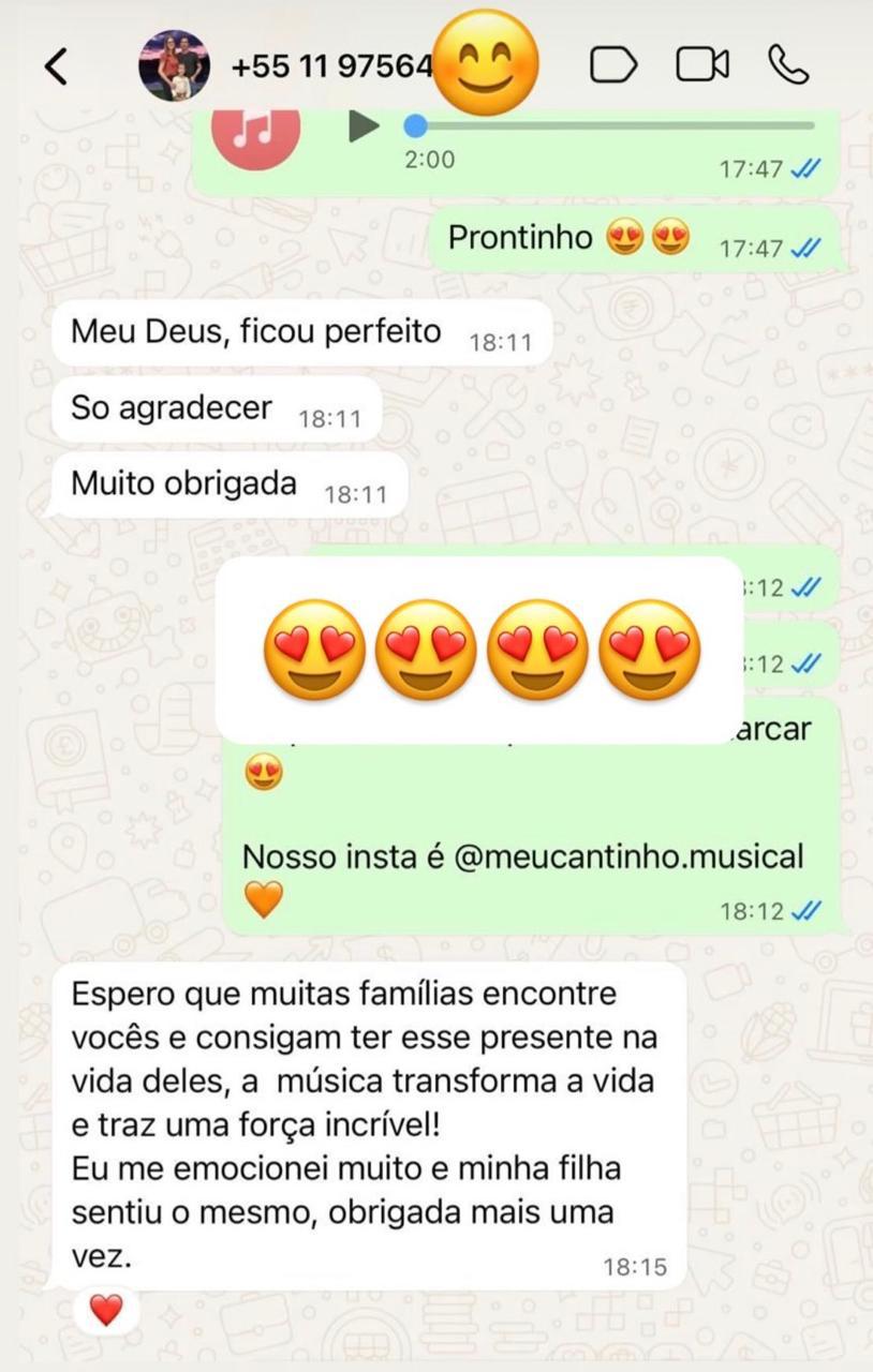 Feedback de cliente sobre música personalizada
